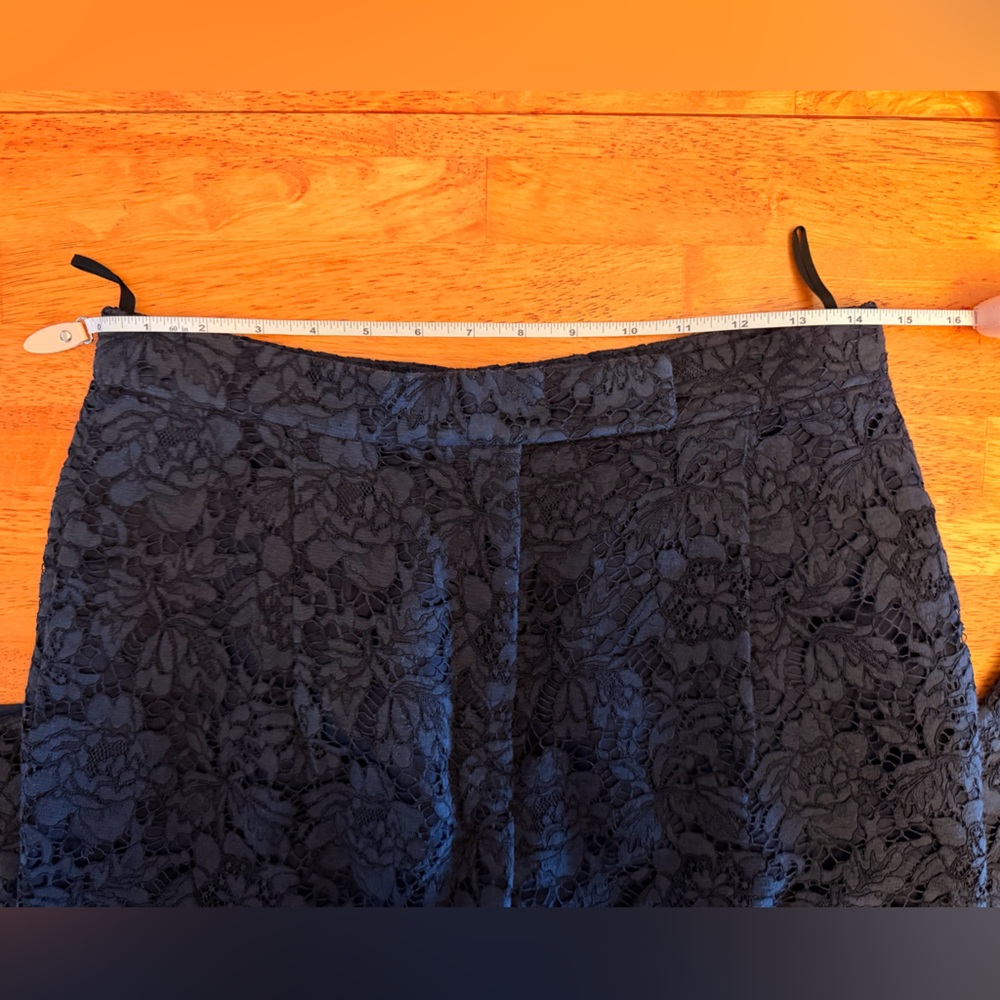 VALENTINO Lace Pants Silk Lined Navy Blue EU 42 US 6 Made in Italy - Picture 9 of 16